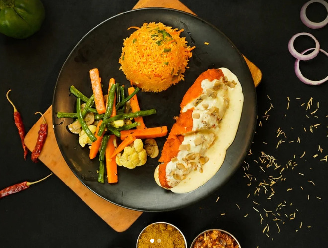 Zestro Italian stuffed chicken plate